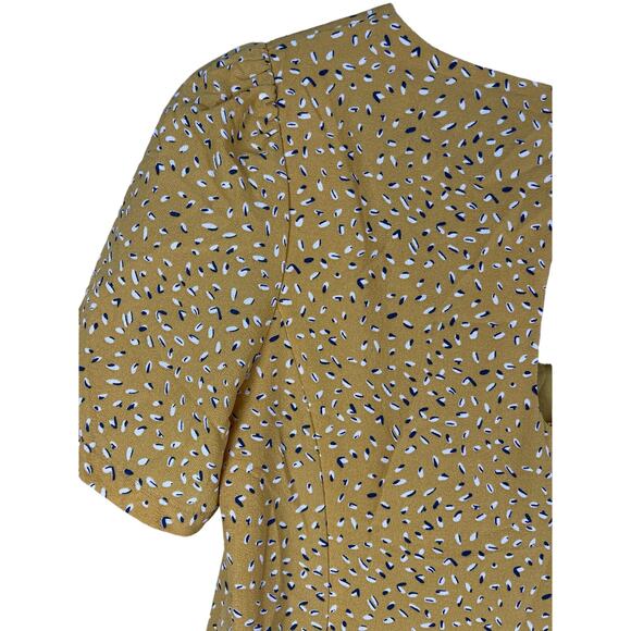 Molly Bracken Fitted Scoop Neck Saffron Yellow Woven Dress Size Small - Picture 8 of 8